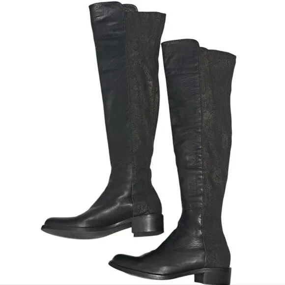 Sesto Meucci Leather Riding Slouchy Knee High Phyton Print Gothic Boots Size 7 - Picture 13 of 15